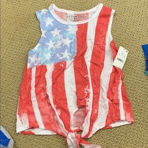 Flag cropped tank top